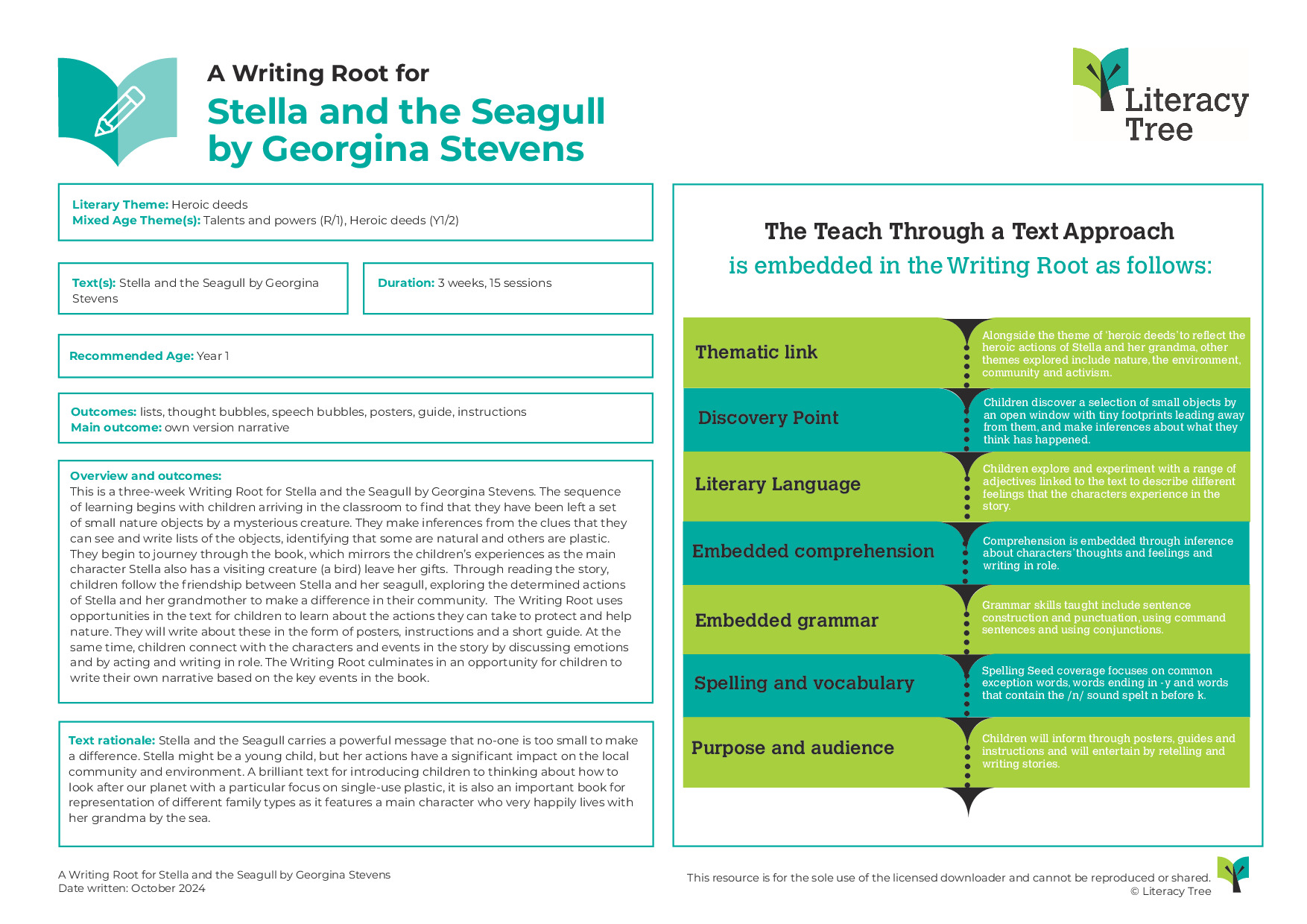 A Writing Root for Stella and the Seagull